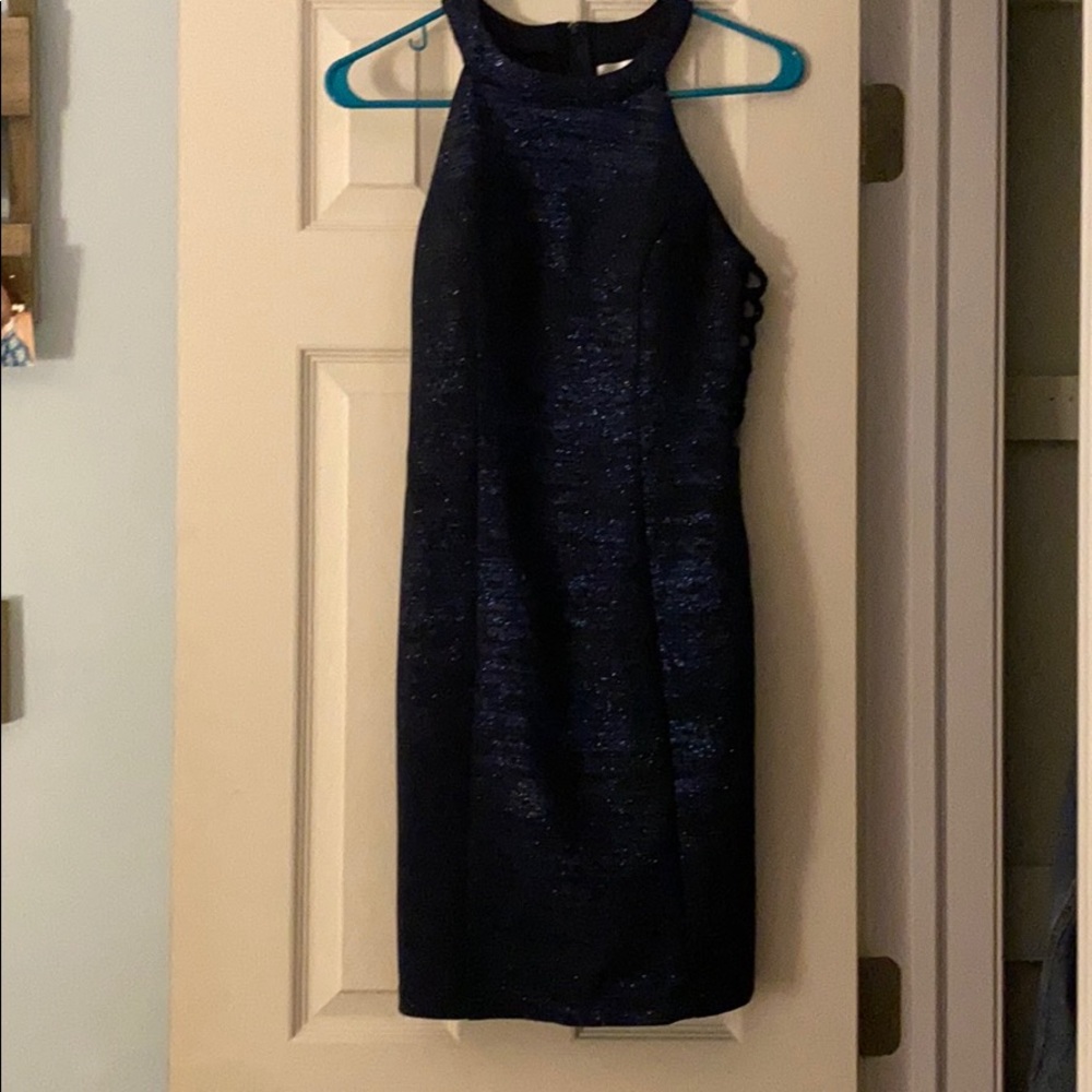 Blue Sparkle Homecoming Dress